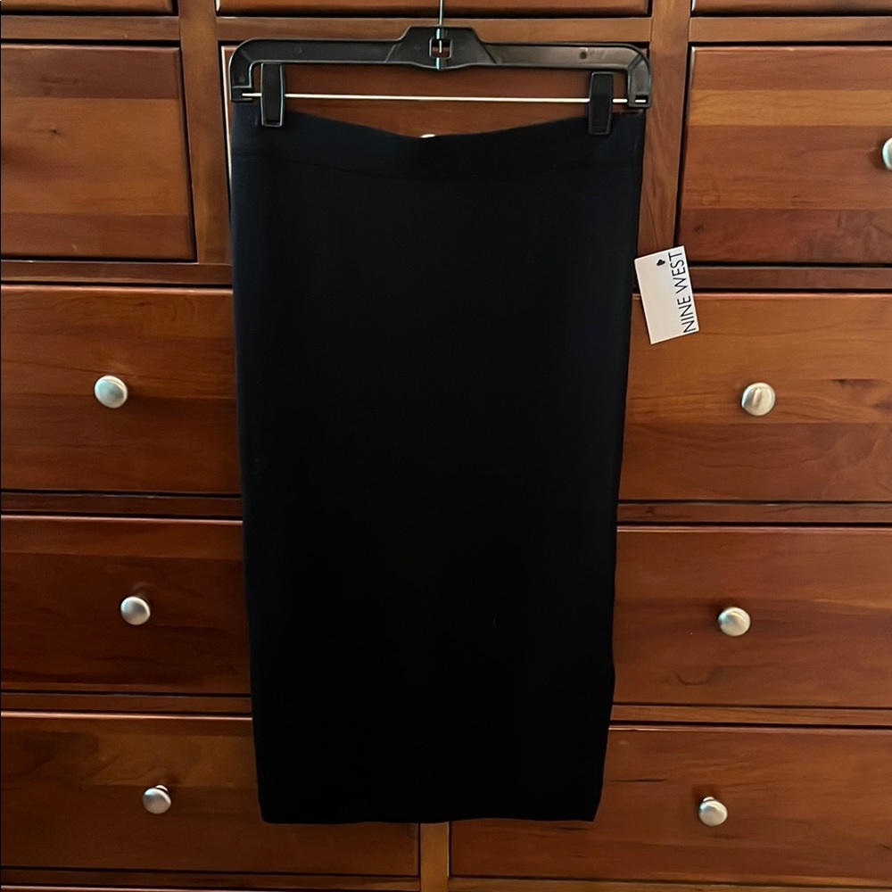 Nine West Black Midi Knit Pencil Skirt for Work